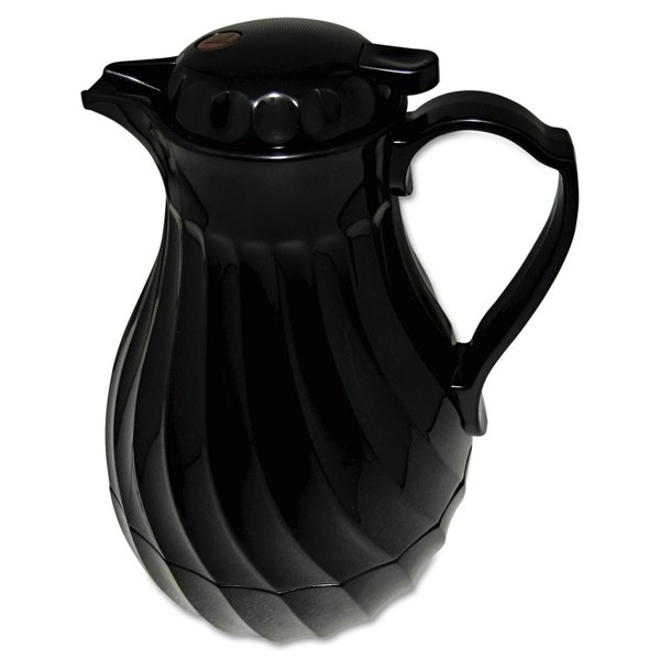 Hormel Poly Lined Carafe, Swirl Design, 40oz Capacity, Black 4022B